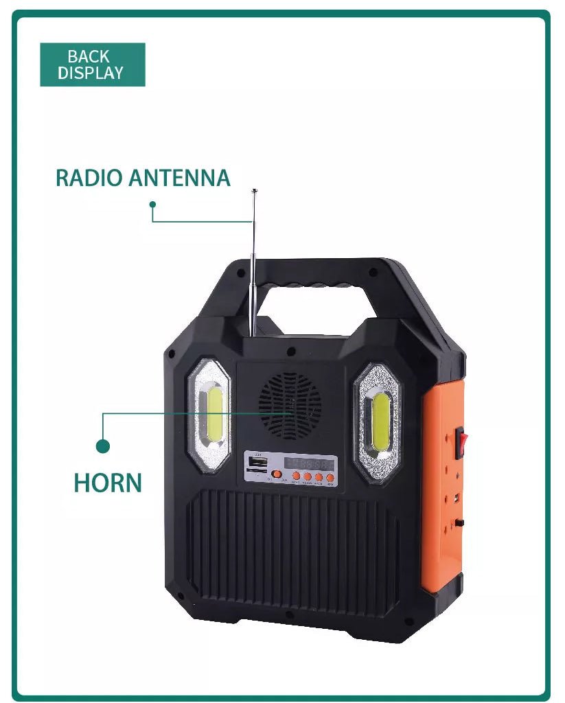 Portable Solar Power Lighting & Charging System with 2 Bulbs for Camping Picnic Home and Outdoors with MP3 & Radio - Level UpLevel UpSmart Devices501692