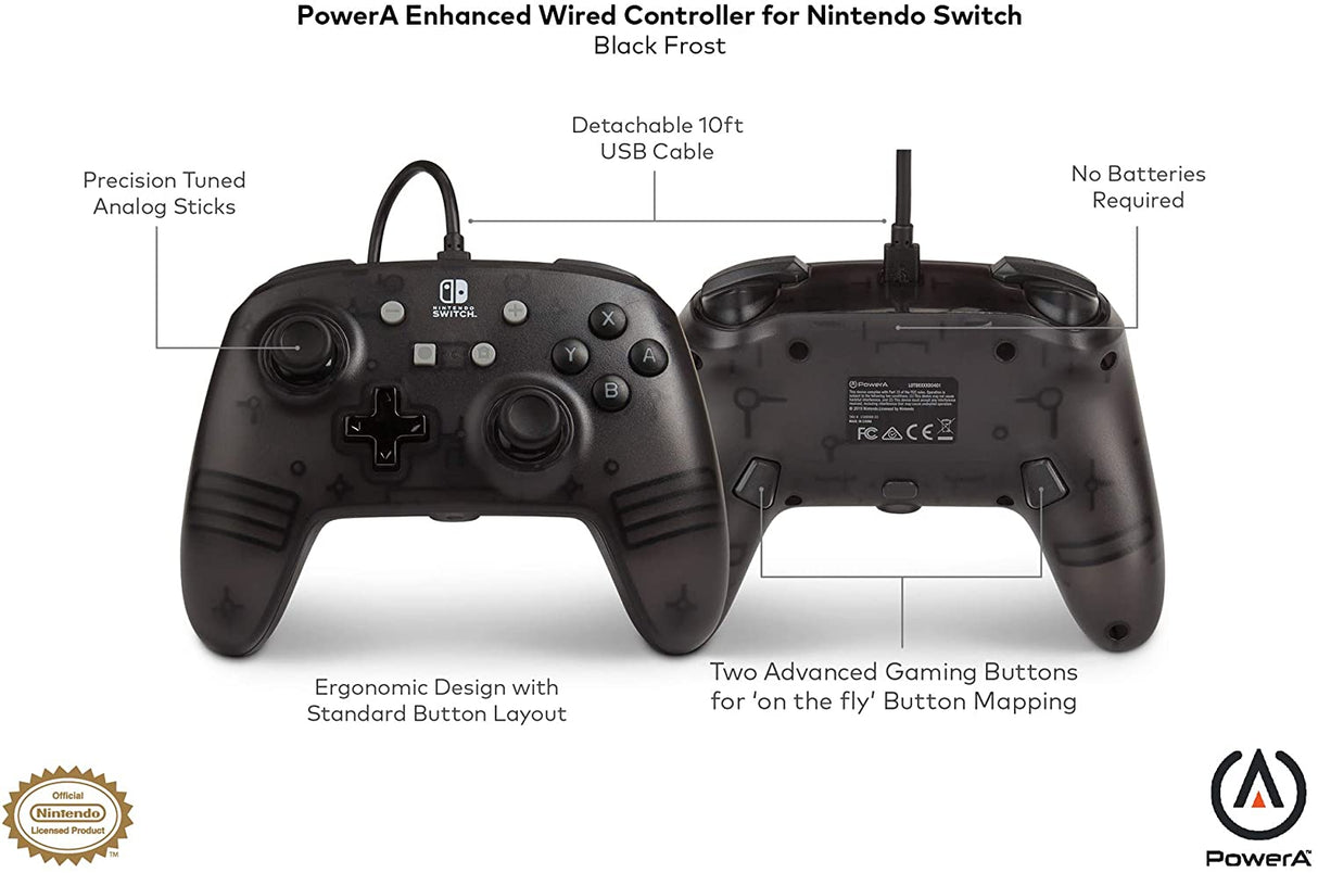 PowerA Wired Controller For Nintendo Switch - Black Frost - Level UpPowerASwitch Accessories617885021268