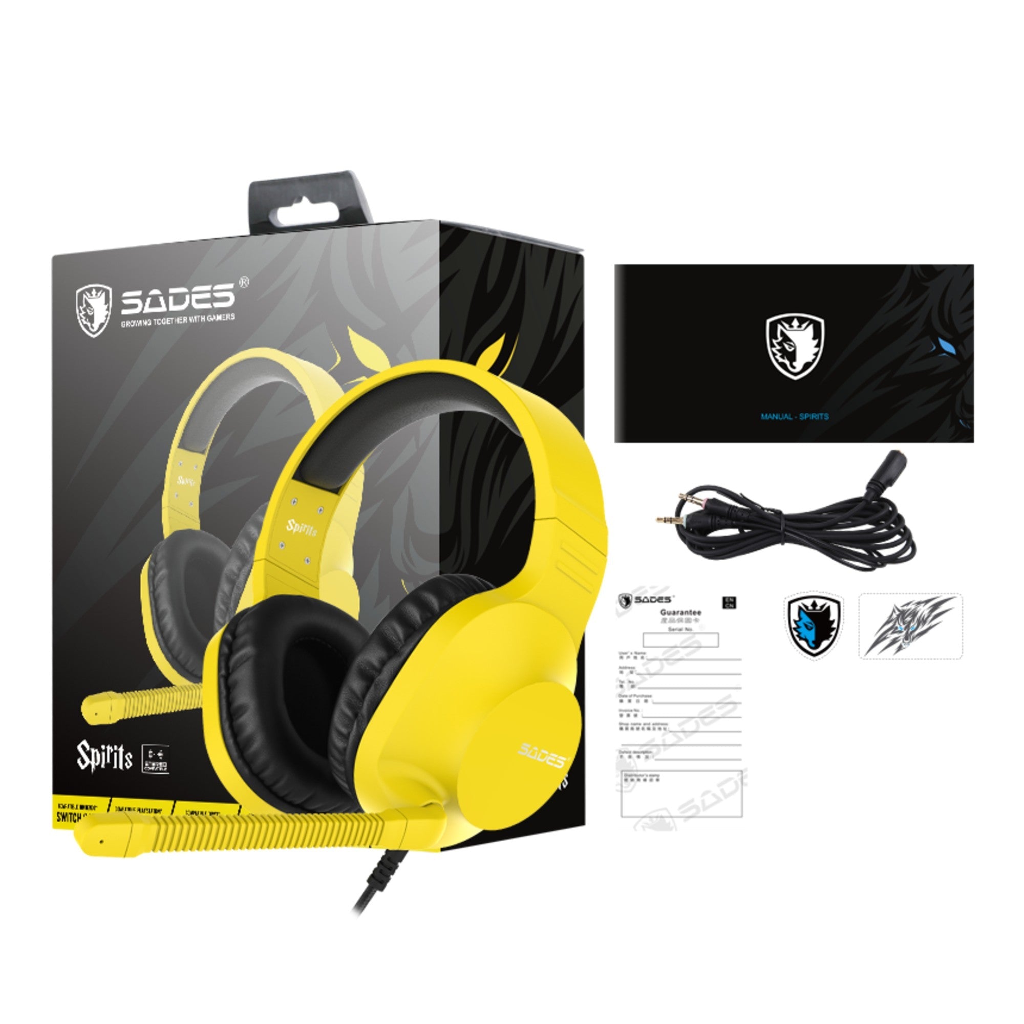 SADES Spirits Gaming Headset Yellow Level Up