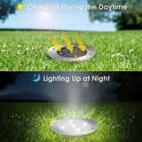 Set of 4 Round Solar Powered Garden LED Lights for Ground Pathway with UV and Water Resistance - Level UpLevel UpSmart Devices501690