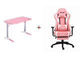 Special Offer - Gamax Gaming chair Foot Rest Pink + Dowinx Gamaing Desk A1 RGB - Pink Bundle - Level UpLevel UpGaming Furniture