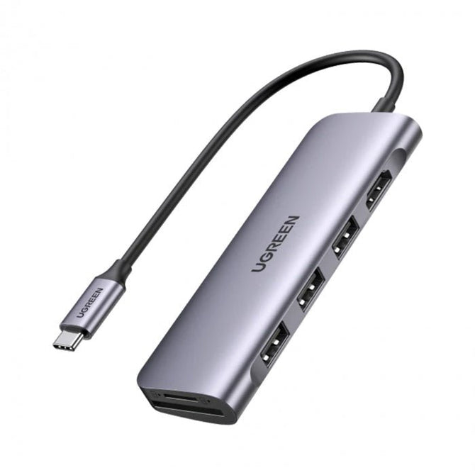 UGreen 6 in 1 Multifunctional USB HUB Type C - 3x USB 3.2 Gen 1 / HDMI 4K 60Hz / SD and TF card Reader (60383 CM511)