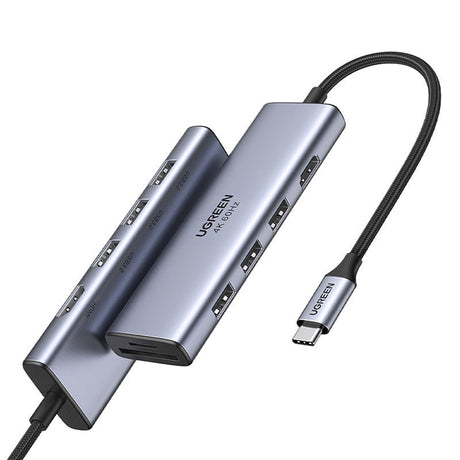 UGreen 6 in 1 multifunctional USB HUB Type C - 3x USB 3.2 Gen 1 / HDMI 4K 60Hz / SD and TF card Reader Gray (60383 CM511) - Level UpUGreenAdapter6957303863839