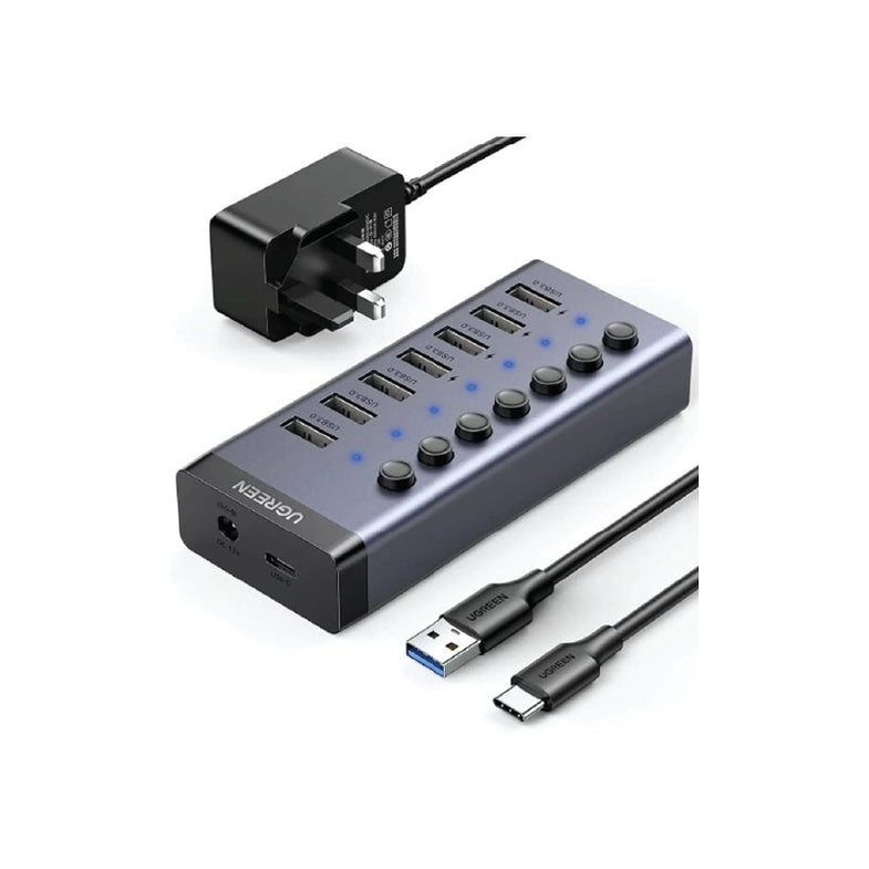 UGREEN USB 3.0 7-Port Hub-12V2A (DC: 5.5) Power Supply (UK)