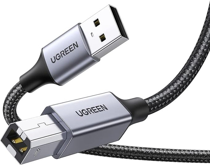 UGREEN USB-A Male To USB-B 2.0 Printer Cable Alu Case With Braid 1m