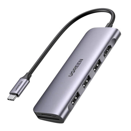 UGREEN USB-C to 3 Ports USB3.0-A Hub + HDMI + TF/SD - Space Gray CM195 70410 - Level UpUGreenAdapter6957303874101