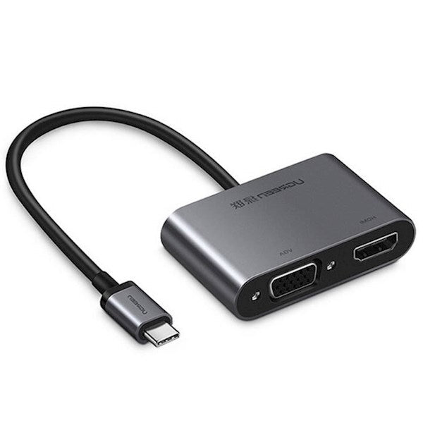 UGREEN USB-C to HDMI + VGA +USB 3.0 Adapter with PD (Space Gray) 50505-CM162 - Level UpUGreenAccessories6957303855056