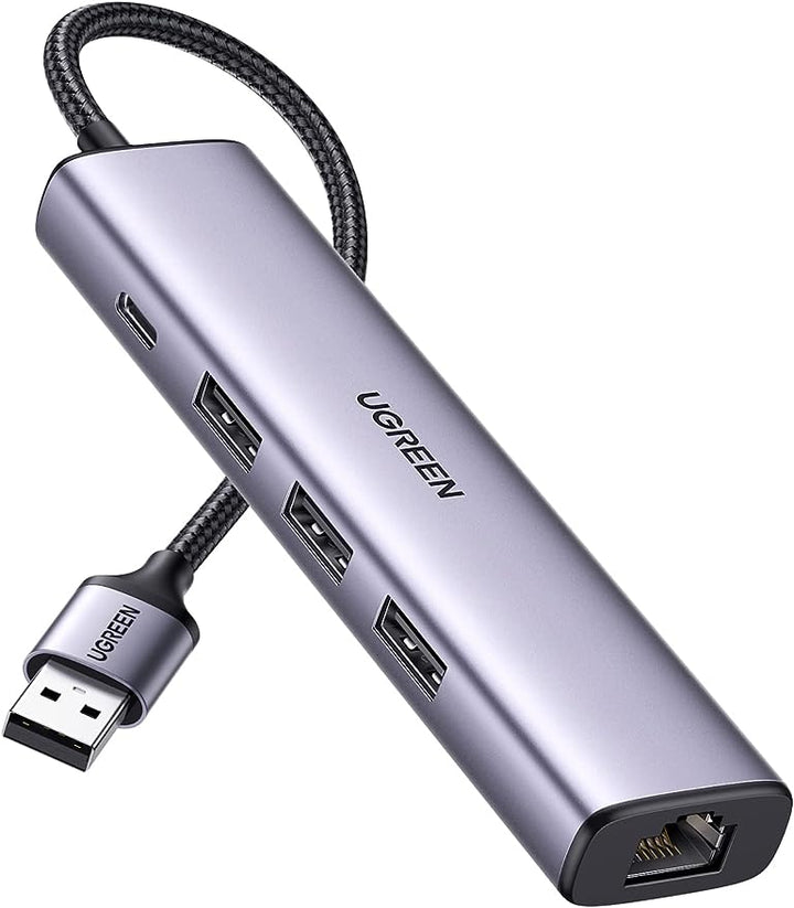 UGREEN USB3.0 To 3×USB3.0 +RJ45 (1000M) Ethernet Adapter Type-C Power Supply 60554-CM475