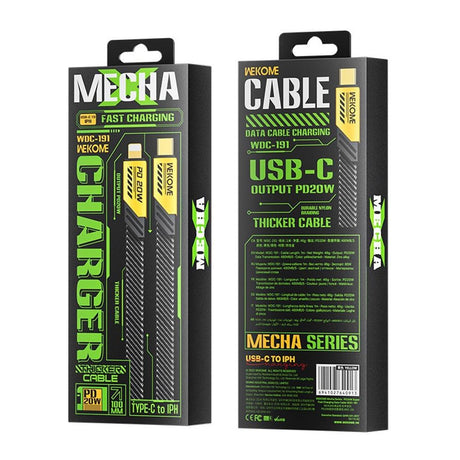 WEKOME WDC-191 MECHA SERIES - USB-C TO LIGHTNING PD CONNECTION CABLE 20W 1M - Yellow - Level UpWekomeCharging Cable6941027640913
