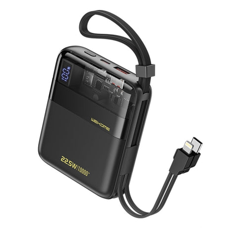 Wekome WP-309 10000mAh 22.5W Super Fast Charge Power Bank with Cable - Black - Level UpWekomePower Bank6941027632291