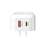 Wekome WP-U117 20W Type-C / USB-C + USB Fast Charging Travel Charger Power Adapter with Light, US Plug - Level UpWekomePower Adapter & Charger Accessories6951057814650