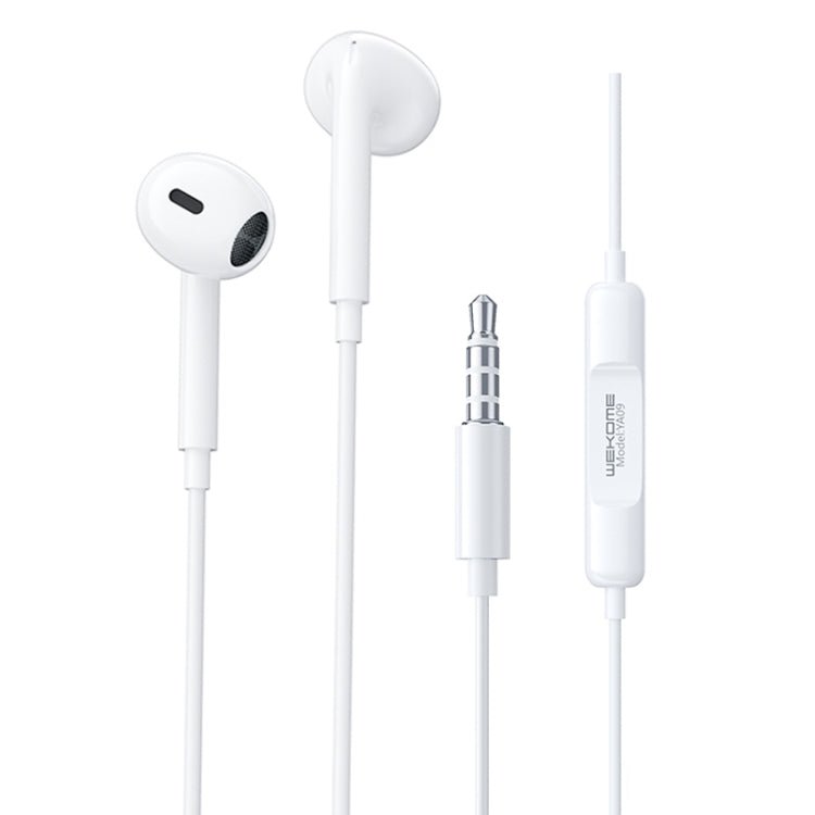 Wekome YA09 SHQ Series 3.5mm Music Semi-in-ear Wired Earphone - White - Level UpWekomeHeadphone6941027630174