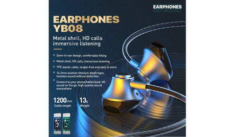 WEKOME YB08 Blackin Series - HiFi Lightning wired headphones - Black - Level UpWekomeHeadphone6941027640463