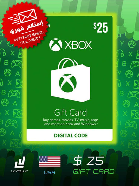Xbox Gift Card $25 - Level UpMicrosoftDigital Cards6270351174413