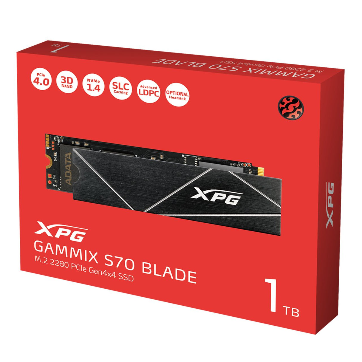 XPG GAMMIX S70 1TB M.2 2280 PCIe Gen4 x4 NVMe 1.4 7400/5500/s Internal SSD (AGAMMIXS70-1T-C) - Level UpXPGPlaystation 5 Accessories4711085933065